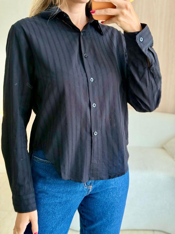 BLUSA CAMISA LAVINIA PRETO - 001892003400005 - Comprou Já