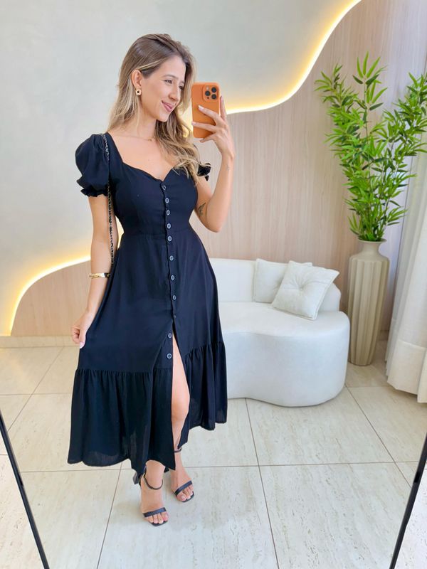 VESTIDO MIDI DANDARA PRETO - 001921003400005 - Comprou Já