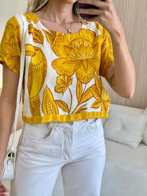 BLUSA CROPPED ISIS AMARELO - 002056005500005 - Comprou Já