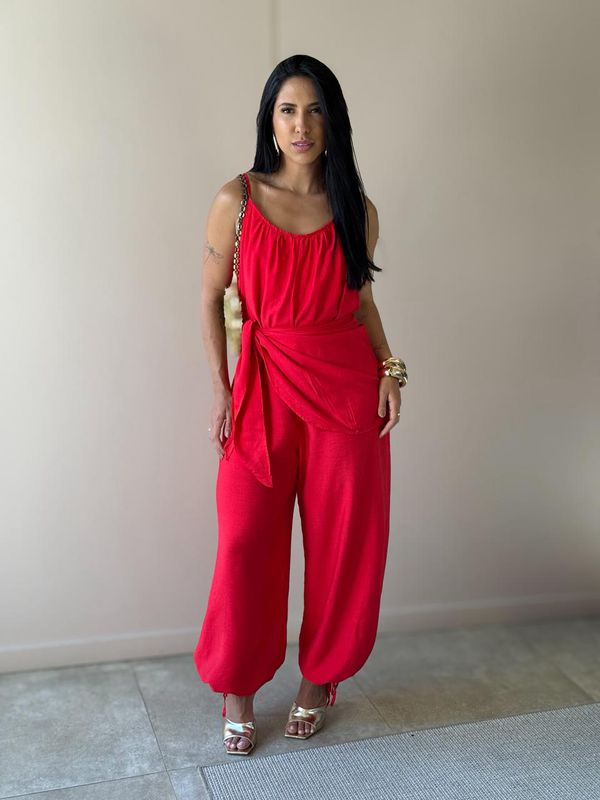 Macacão Longo Ema Vermelho - 002186000600008 - Comprou Já