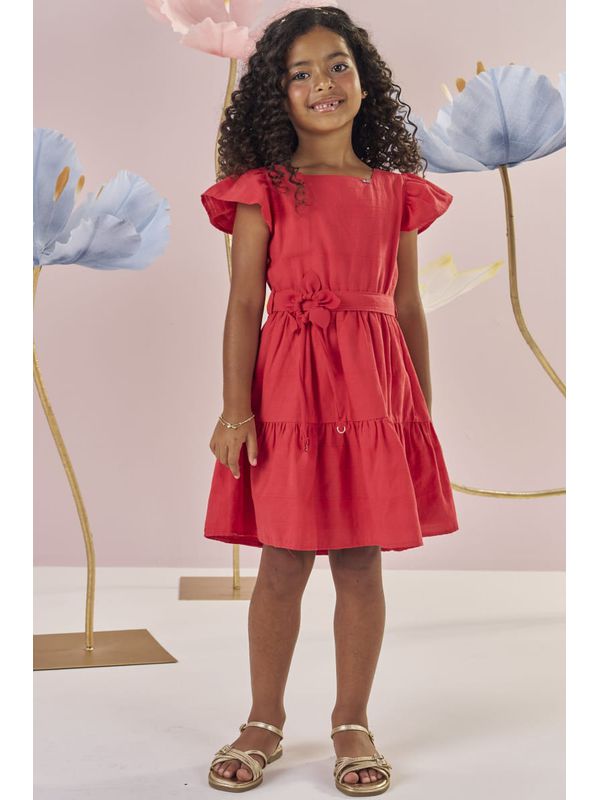 Vestido Tricoline Ver Kukie Vermelho - 25927690004... - Comprou Já