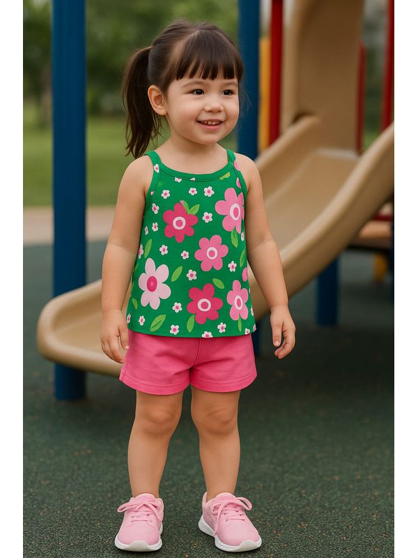 Conj Fem Reg Florido Verde Kyly N/i - 259244900010... - Comprou Já