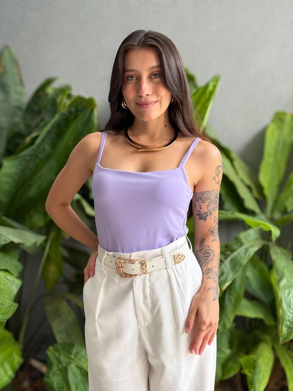 Body Poliamida Alças Finas Lilás - 001595001500008... - Comprou Já