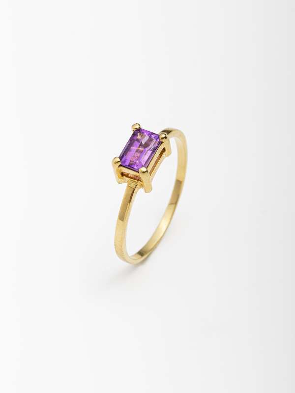 Anel Baguete Ametista