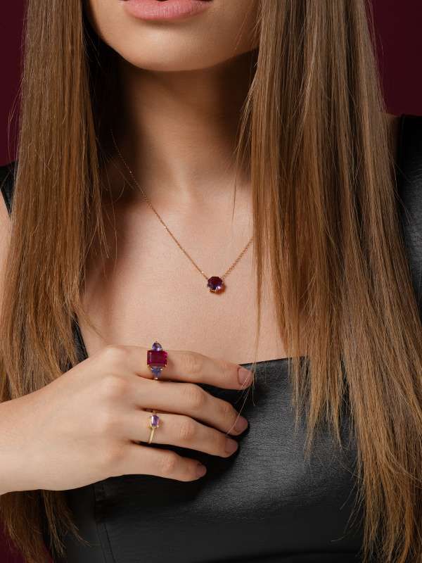 Anel Baguete Ametista