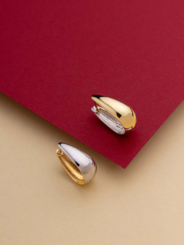 Brinco Argola Gota Bicolor Médio