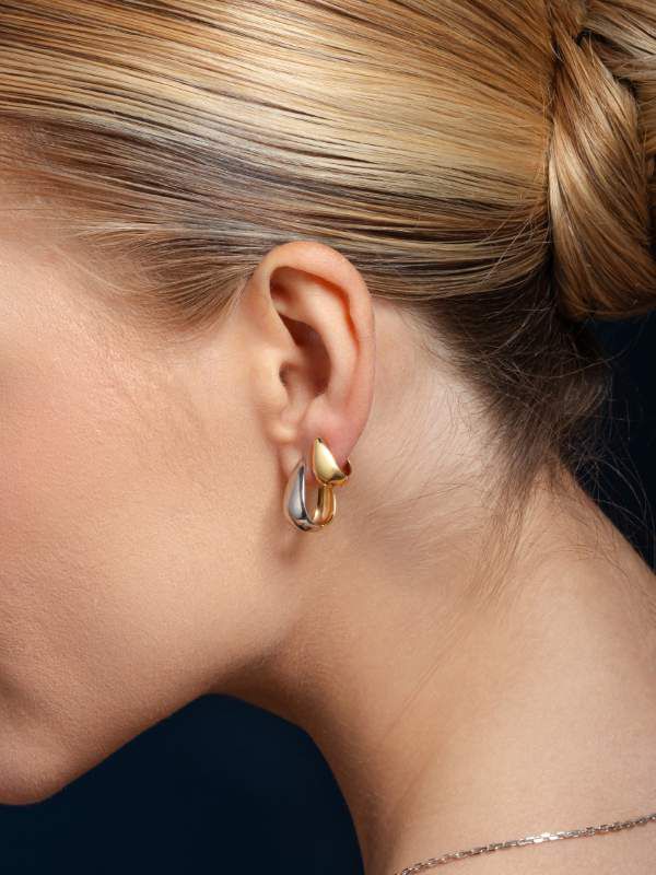 Brinco Argola Gota Bicolor Médio