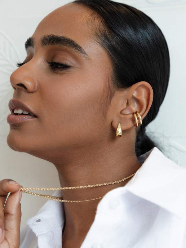 Brinco Argola Gota Ouro Amarelo Médio