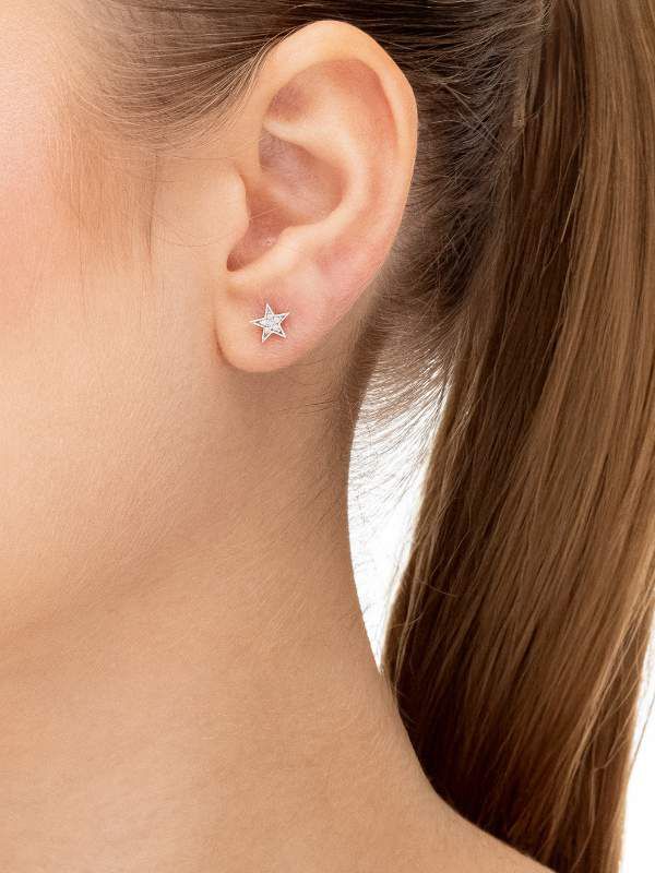 Brinco Estrela 5 Pontas Cravejada