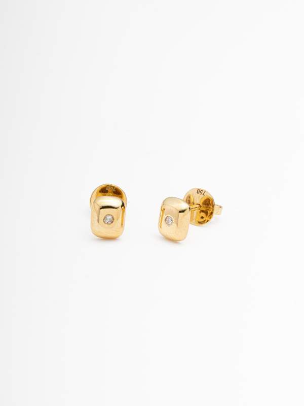 Brinco Solitario em Ouro com Bri...