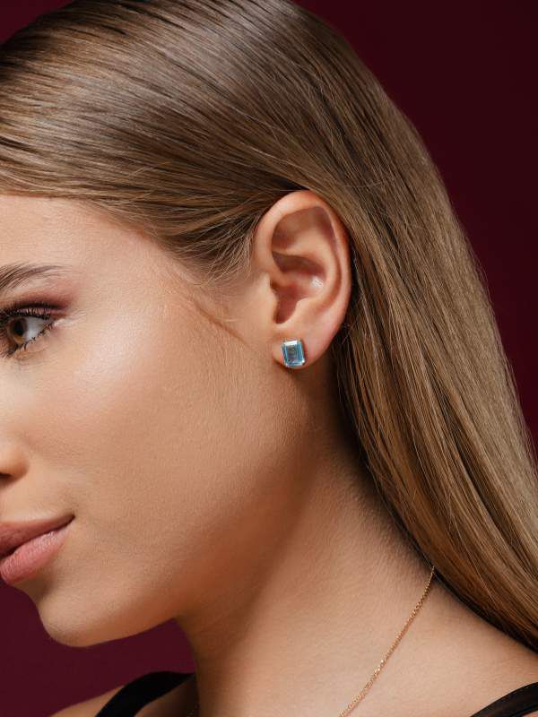 Brinco Solitário Topazio