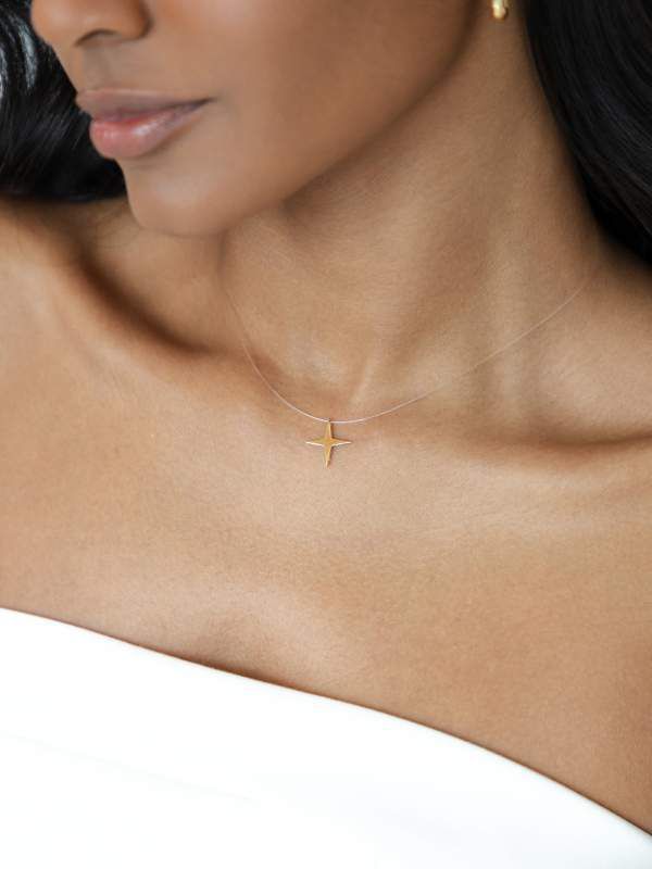 Colar Nylon Estrela 4 pontas 