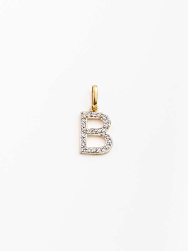 Pingente Letra B com Brilhantes