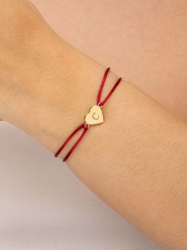 Pulseira Seda Coração Personalizável