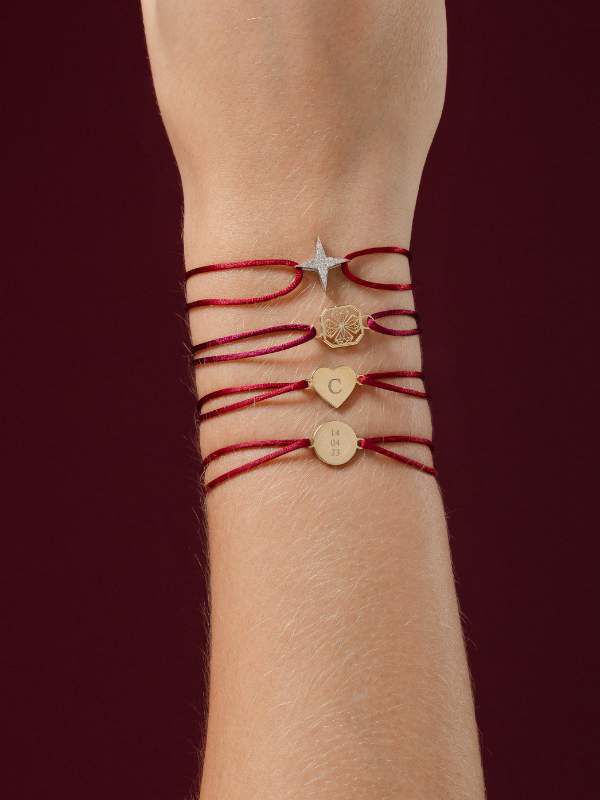 Pulseira Seda Estrela Aurora Cravejado 