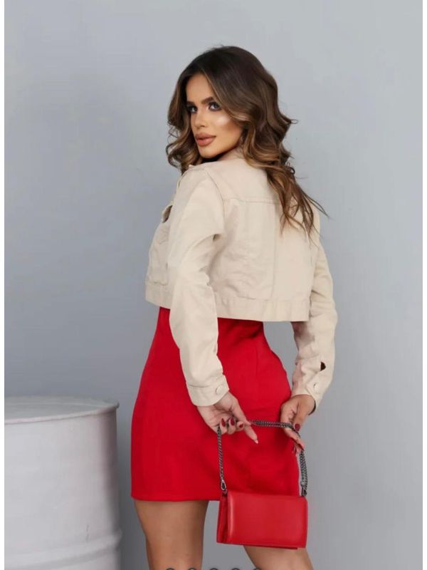 Jaqueta Cropped Nude 