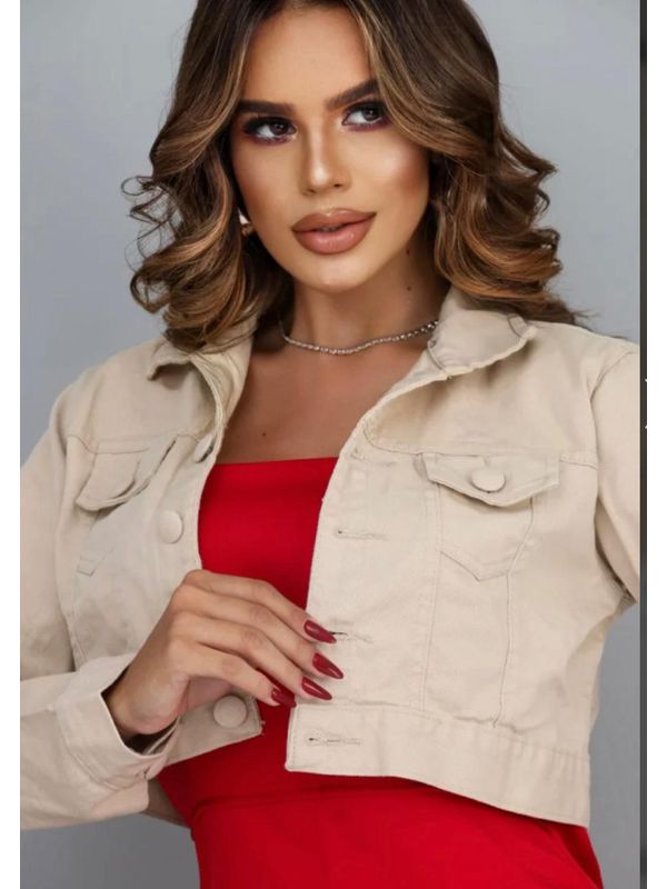 Jaqueta Cropped Nude 