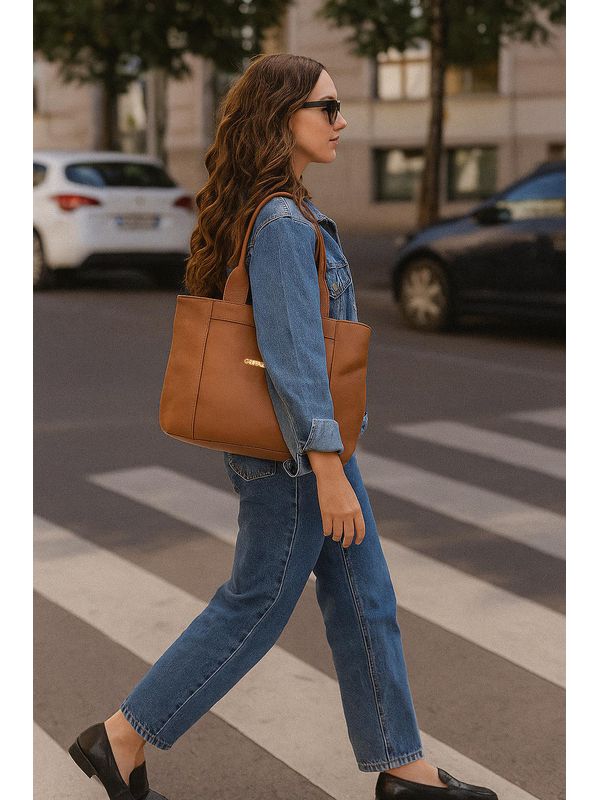 Bolsa de Couro Griffazzi Caramelo