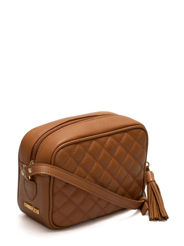 Bolsa de Couro Griffazzi Tranversal Caramelo