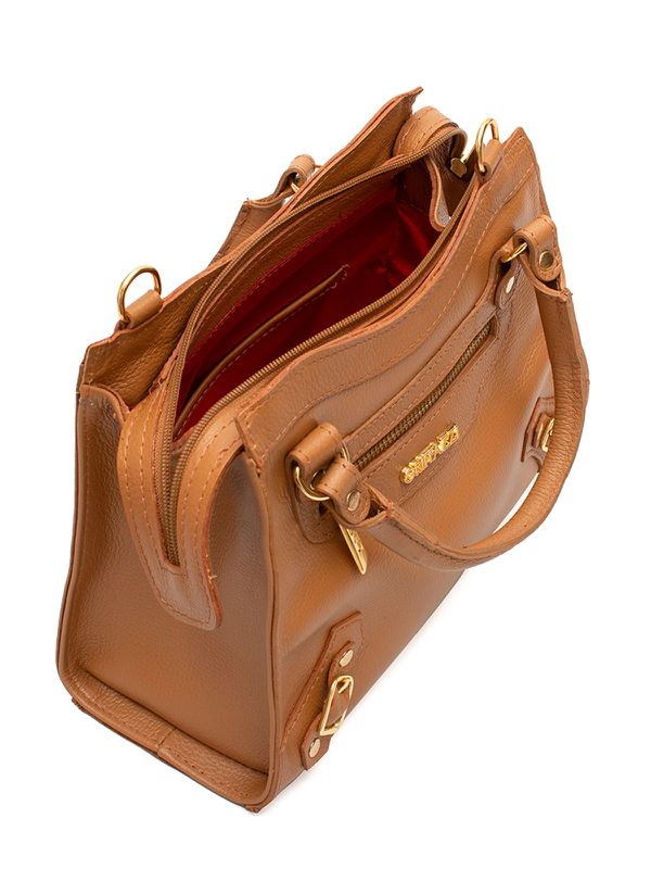 Bolsa de Couro Transversal Griffazzi Caramelo