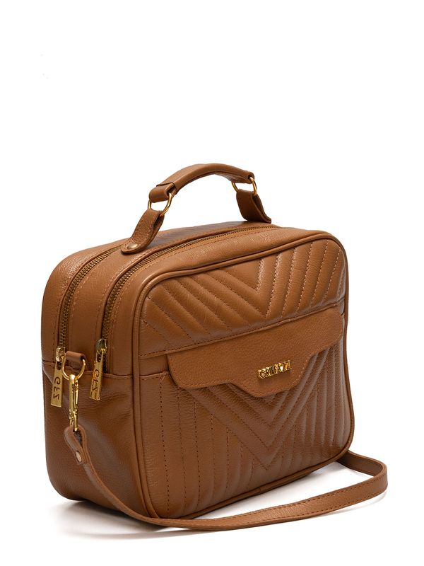 Bolsa Tiracolo Griffazzi Couro Caramelo