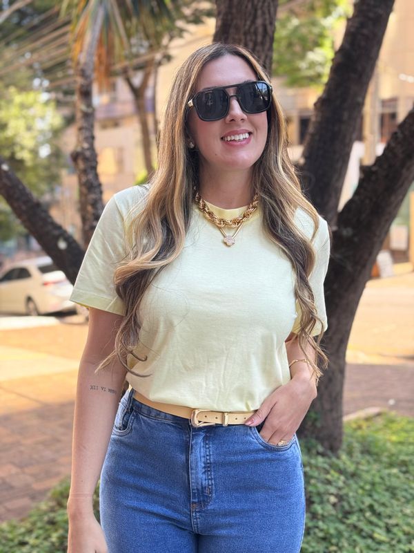 T-SHIRT AMARELA PASTEL 