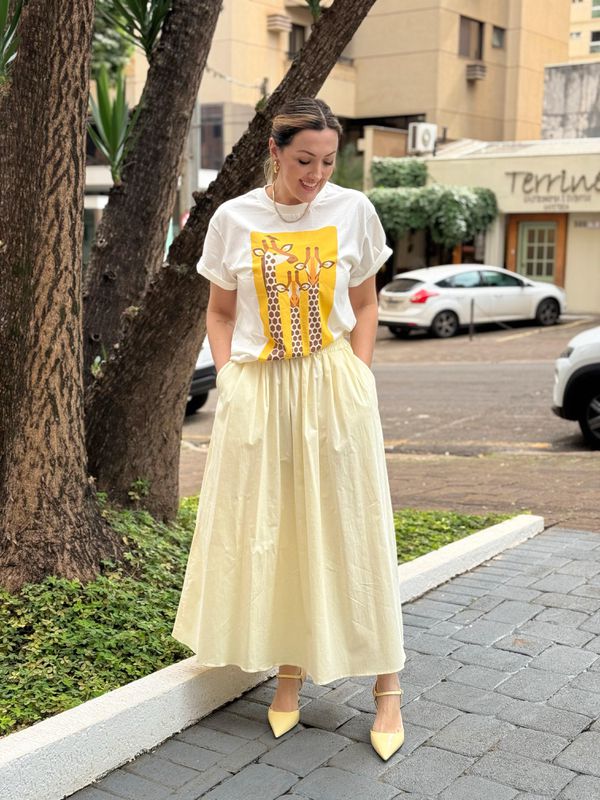 Saia Haura Amarelo Pastel