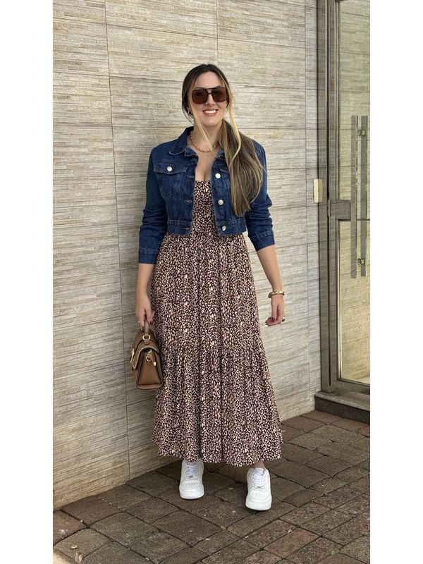 Vestido Julia Animal Print Marrom