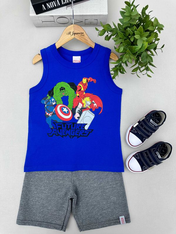 Conjunto Regata Menino Vingadores Azul Malwee 