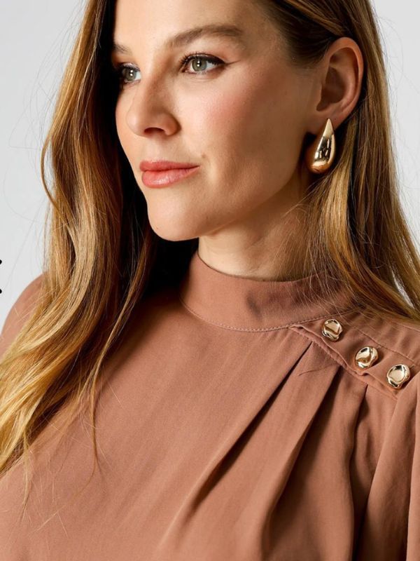 Blusa Botoes Dourados Angel Marrom