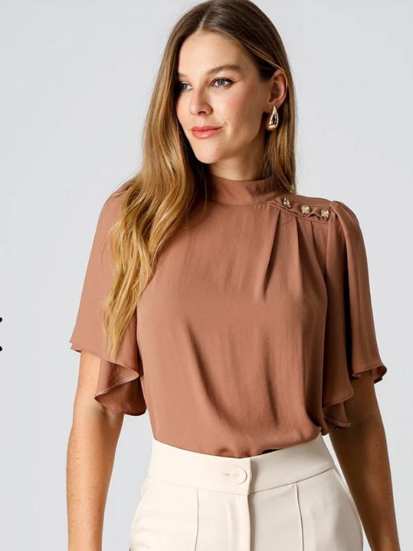 Blusa Botoes Dourados Angel Marrom