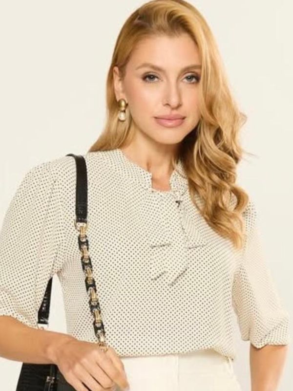 Blusa Poa com gravata Marta Nu...