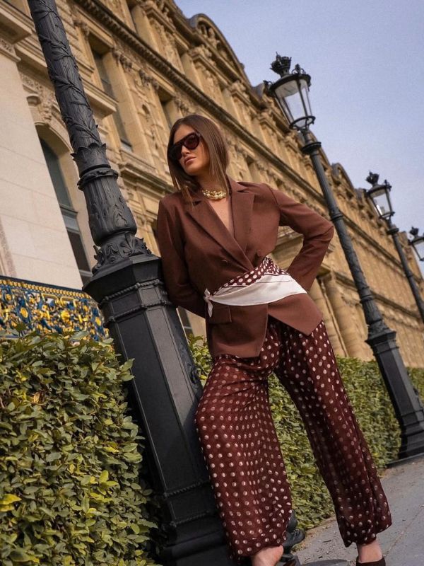 Calça Aladim Poá Eloá Marrom