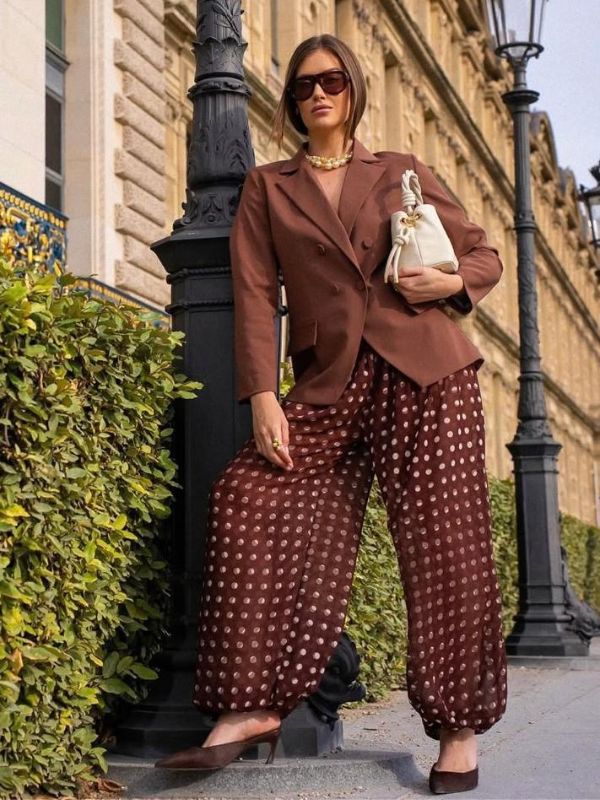 Calça Aladim Poá Eloá Marrom