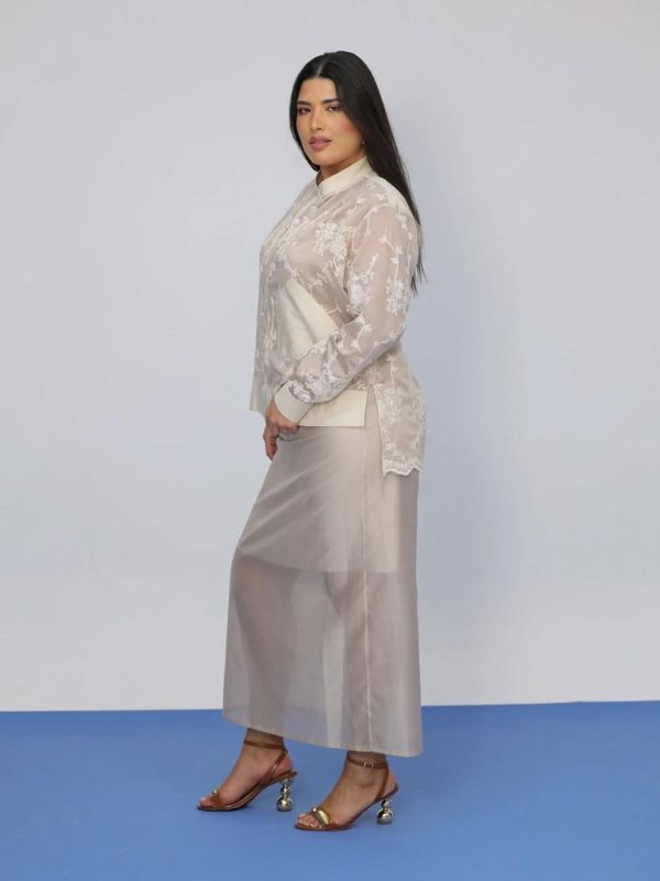 Bomber em organza bordada Nilda