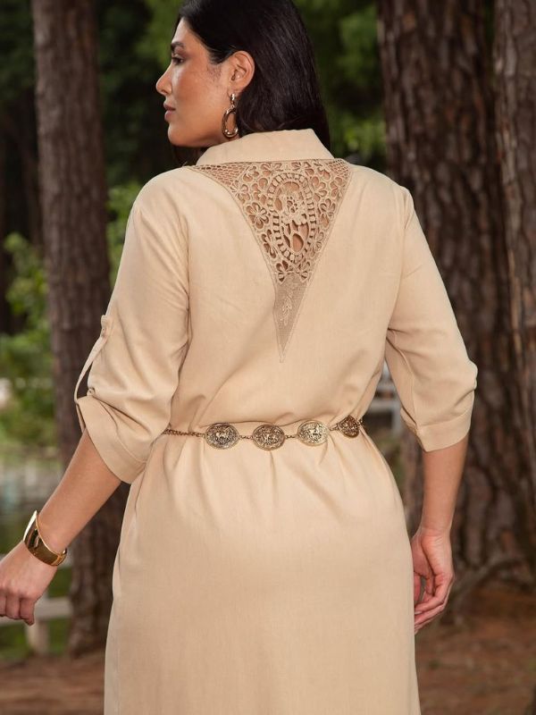 Vestido Chemise Aurora Bege