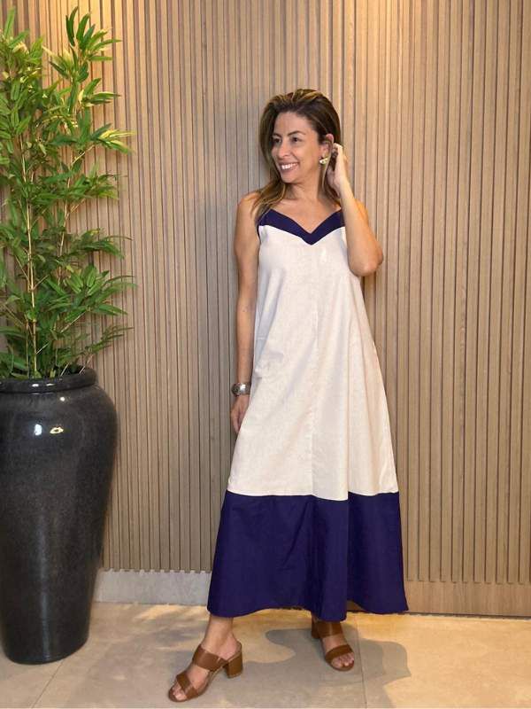 Vestido Color Block