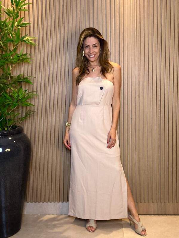 Vestido Lari Sem Alça Nude
