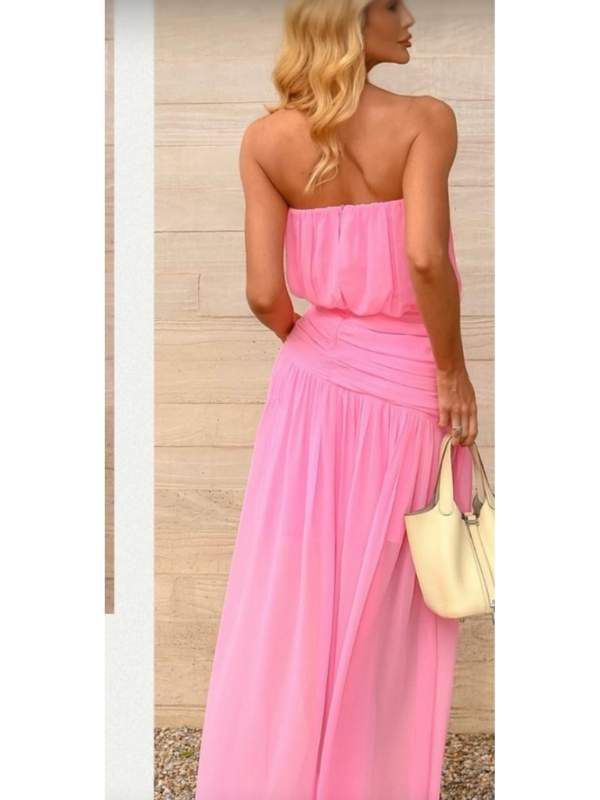 Vestido Sem Alça Rosa Cliché