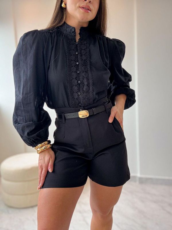 Short alfaiataria Milena Preto