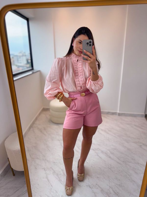 Short alfaiataria Milena Rosa