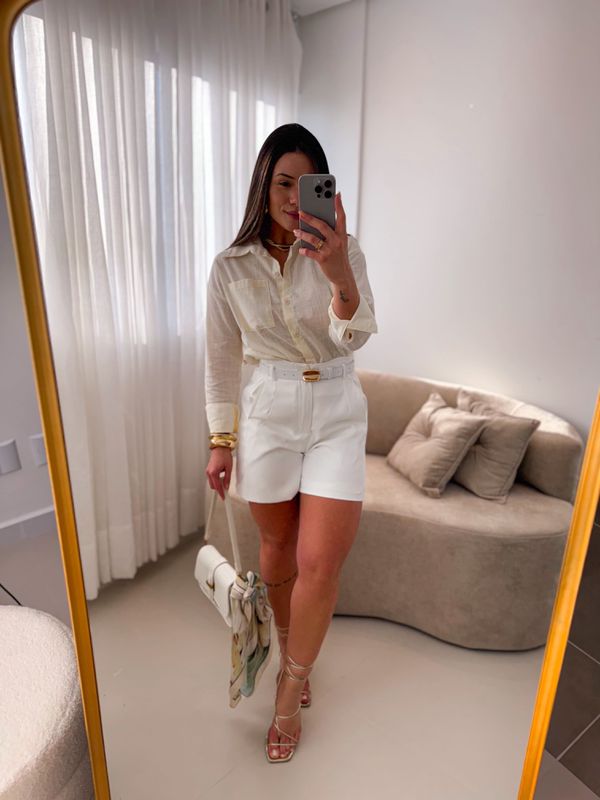 Camisa linho Beatriz Branco