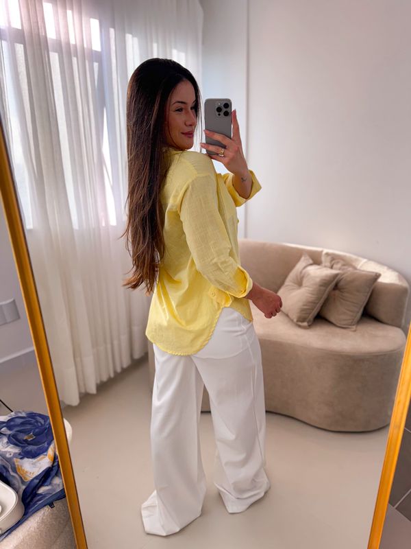 Camisa linho Beatriz Amarelo