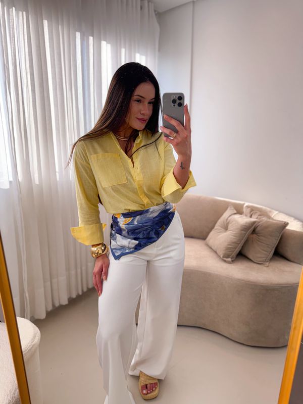 Camisa linho Beatriz Amarelo
