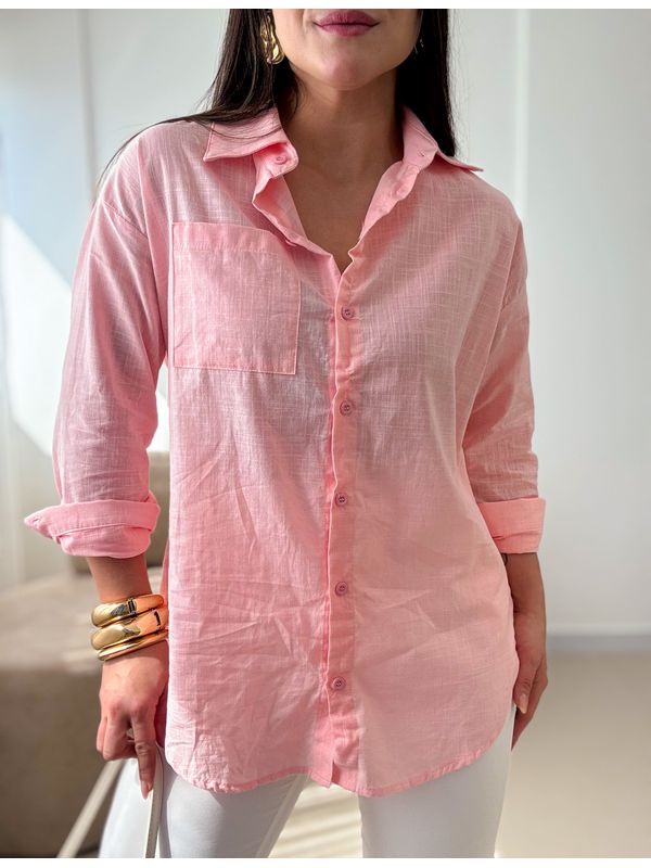 Camisa linho Beatriz Rosa