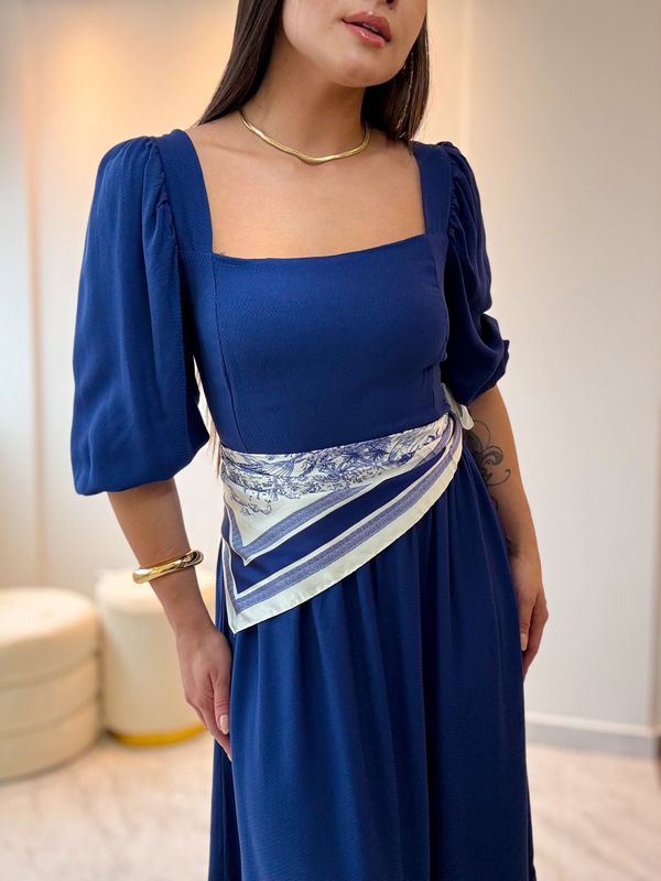 Vestido Longo Bianca Azul Marinho