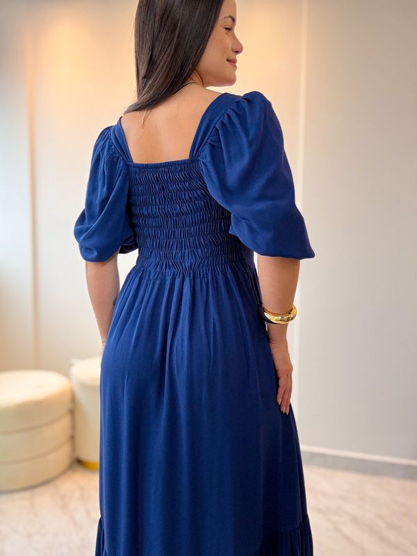 Vestido Longo Bianca Azul Marinho