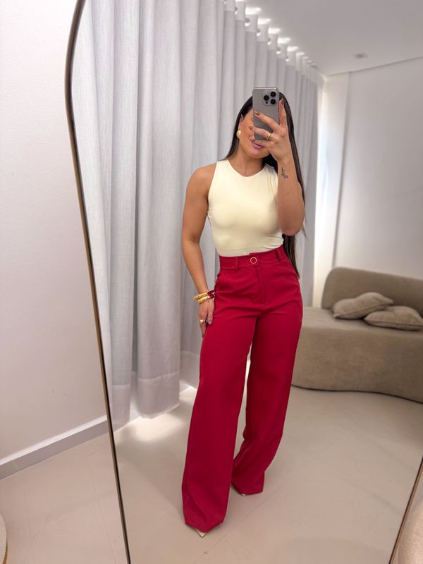 Calça Pantalona Brenda Vermelho