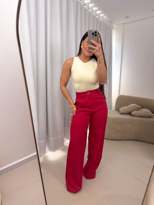 Calça Pantalona Brenda Vermelho