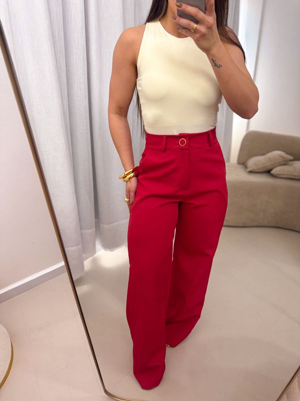 Calça Pantalona Brenda Vermelho